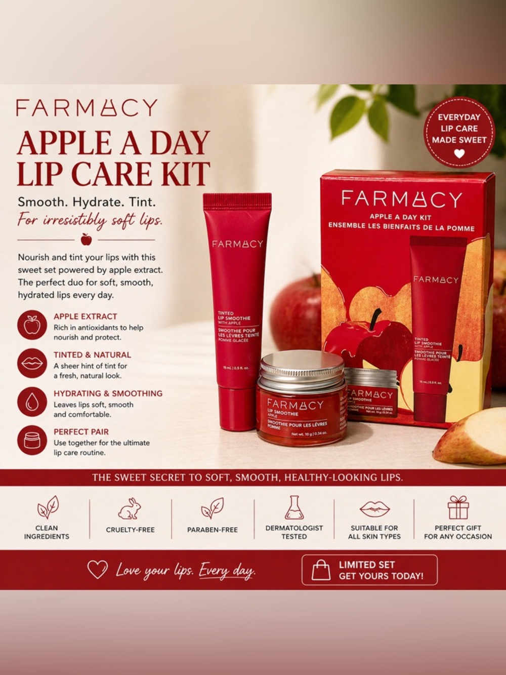 Farmacy Apple A Day Lip Care Kit